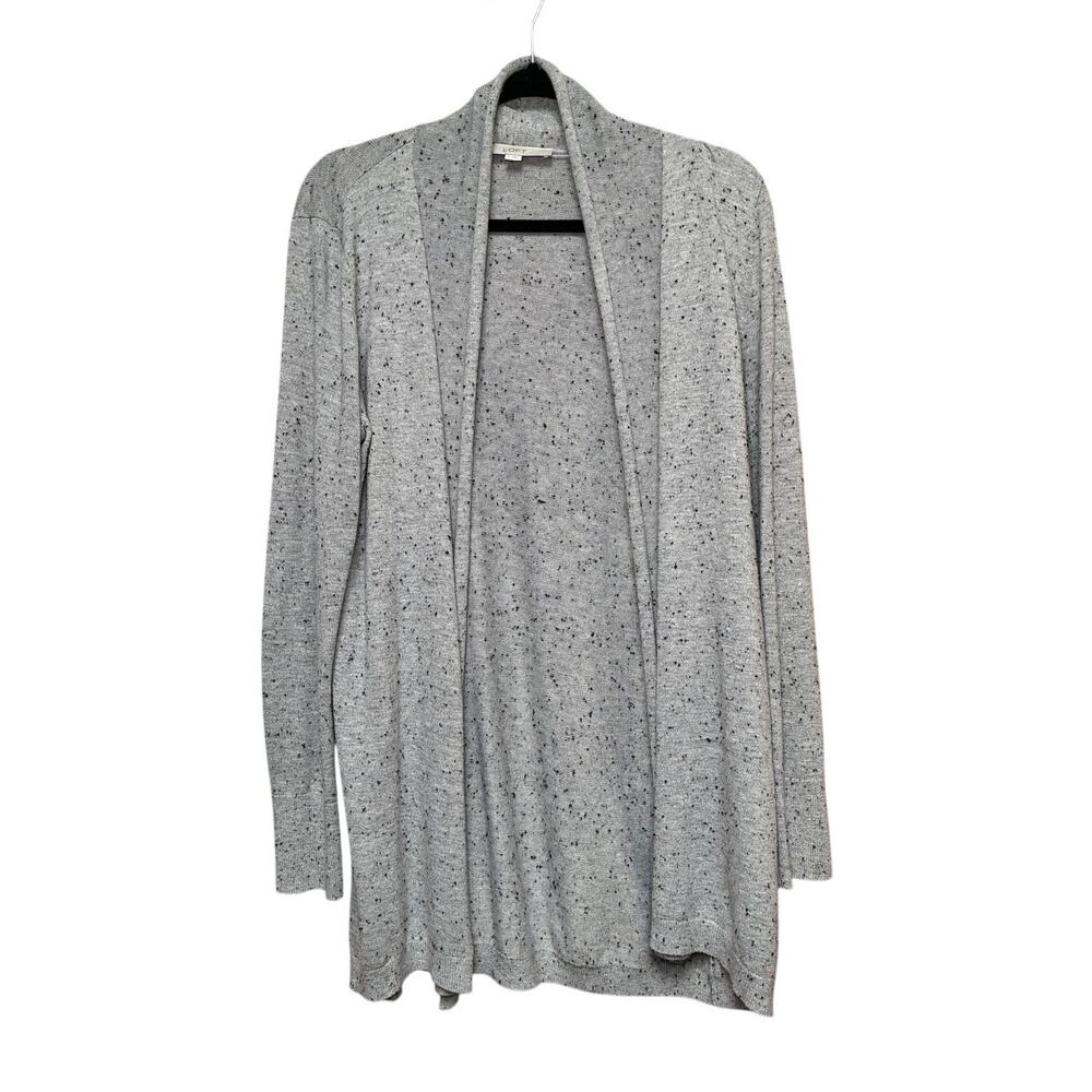 LOFT - Gray Speckled Long Sleeve Cardigan - M